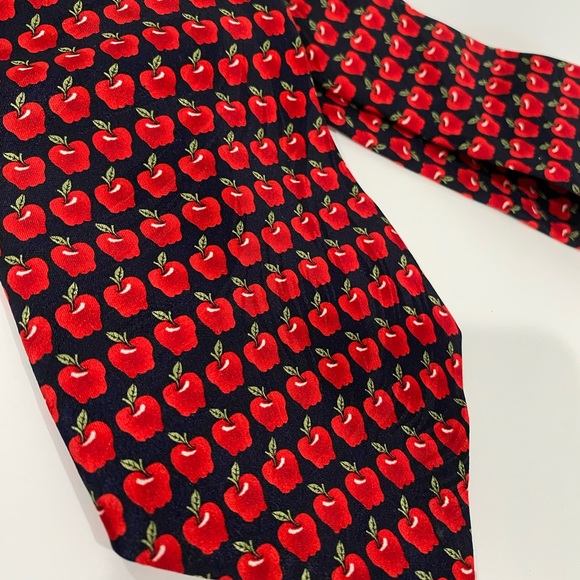 Museum Artifacts Silk Vintage Tie Artsy Novelty Apple Orchard - Picture 2 of 10